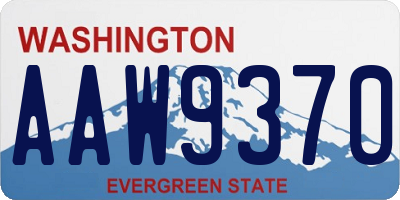 WA license plate AAW9370
