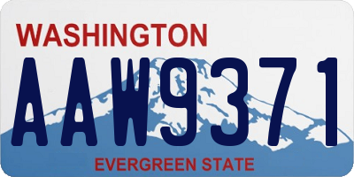 WA license plate AAW9371
