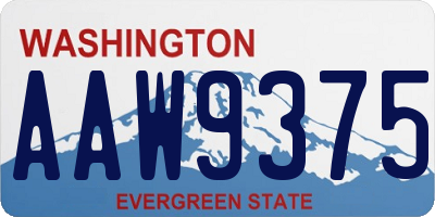 WA license plate AAW9375