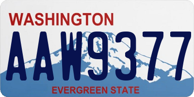 WA license plate AAW9377