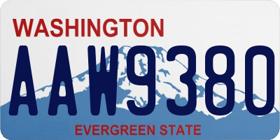 WA license plate AAW9380