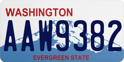WA license plate AAW9382