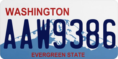 WA license plate AAW9386