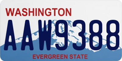 WA license plate AAW9388