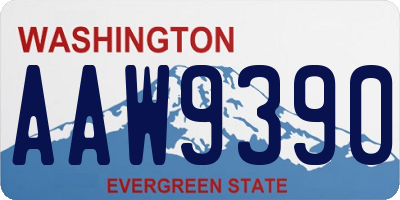 WA license plate AAW9390
