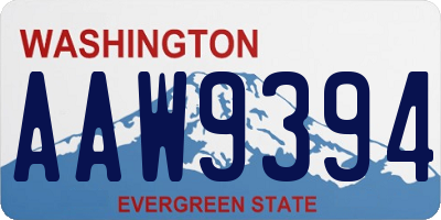 WA license plate AAW9394