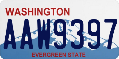 WA license plate AAW9397