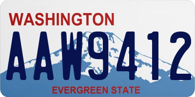 WA license plate AAW9412