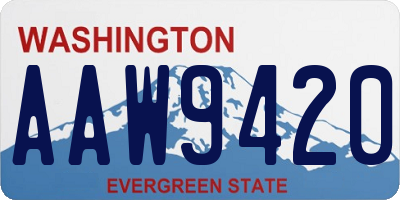 WA license plate AAW9420