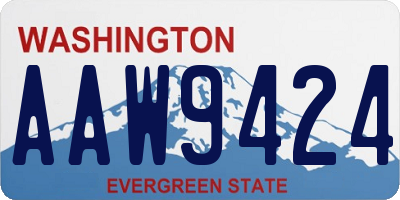 WA license plate AAW9424