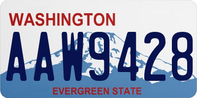 WA license plate AAW9428