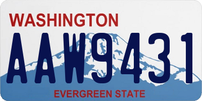 WA license plate AAW9431