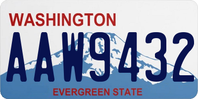 WA license plate AAW9432