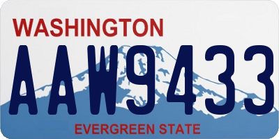 WA license plate AAW9433