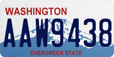 WA license plate AAW9438