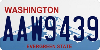 WA license plate AAW9439