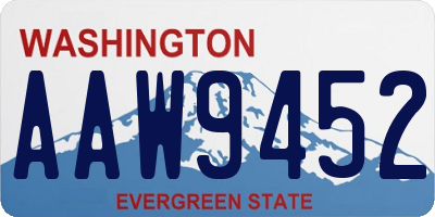 WA license plate AAW9452