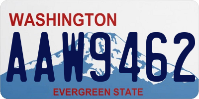 WA license plate AAW9462