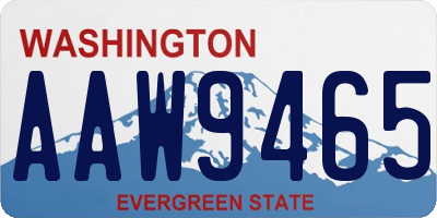 WA license plate AAW9465