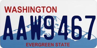 WA license plate AAW9467