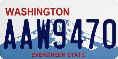 WA license plate AAW9470