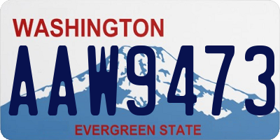 WA license plate AAW9473