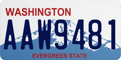 WA license plate AAW9481