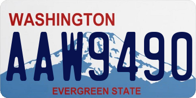 WA license plate AAW9490