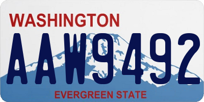 WA license plate AAW9492