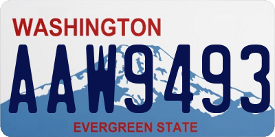 WA license plate AAW9493