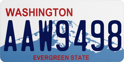 WA license plate AAW9498