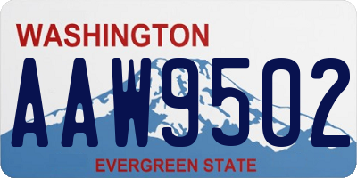 WA license plate AAW9502