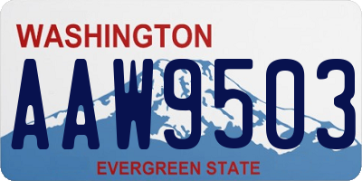 WA license plate AAW9503