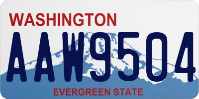 WA license plate AAW9504