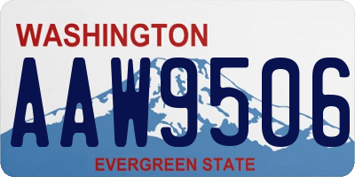 WA license plate AAW9506