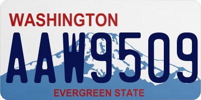 WA license plate AAW9509
