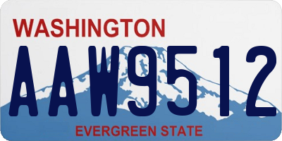 WA license plate AAW9512