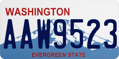 WA license plate AAW9523