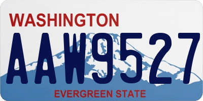 WA license plate AAW9527
