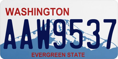 WA license plate AAW9537