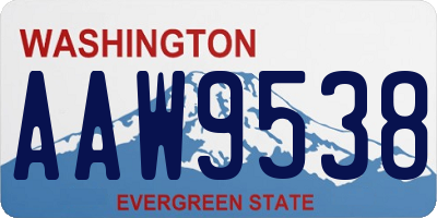 WA license plate AAW9538
