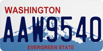 WA license plate AAW9540