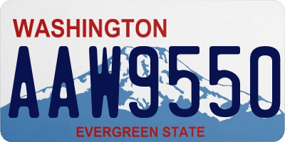 WA license plate AAW9550