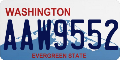 WA license plate AAW9552