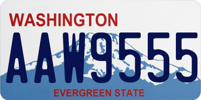 WA license plate AAW9555