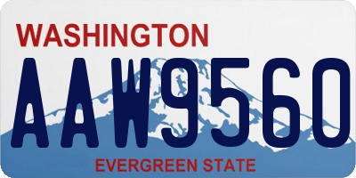 WA license plate AAW9560