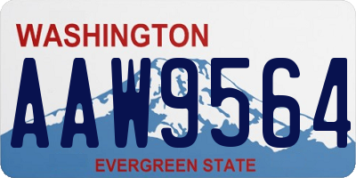 WA license plate AAW9564