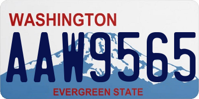 WA license plate AAW9565