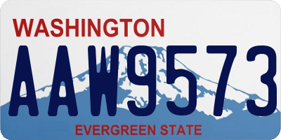 WA license plate AAW9573