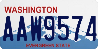 WA license plate AAW9574